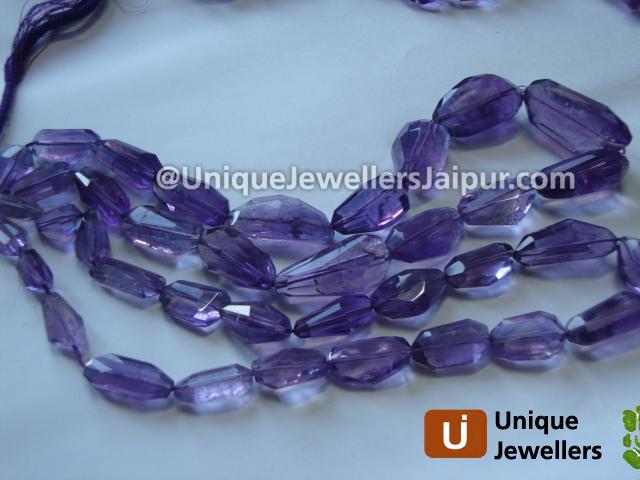 Amethyst Faceted Nugget Beads